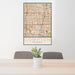 24x36 Compton California Map Print Portrait Orientation in Woodblock Style Behind 2 Chairs Table and Potted Plant