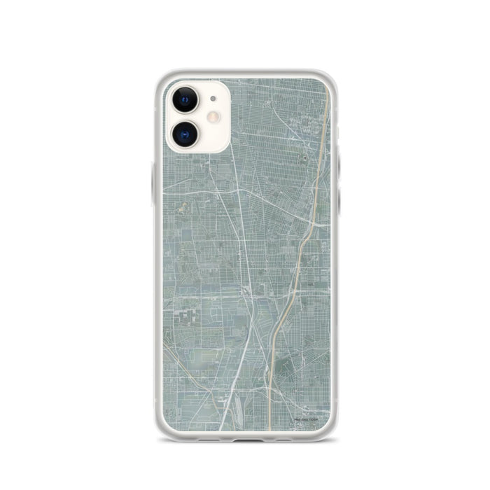 Custom iPhone 11 Compton California Map Phone Case in Afternoon