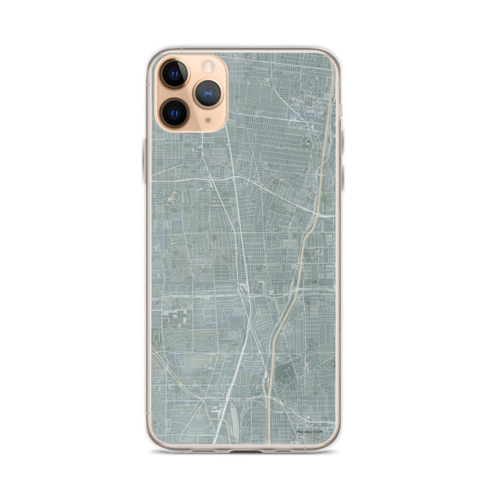 Custom iPhone 11 Pro Max Compton California Map Phone Case in Afternoon