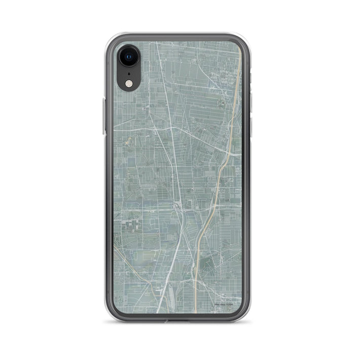 Custom iPhone XR Compton California Map Phone Case in Afternoon