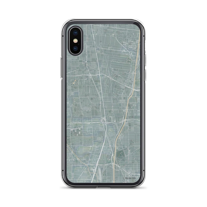 Custom iPhone X/XS Compton California Map Phone Case in Afternoon