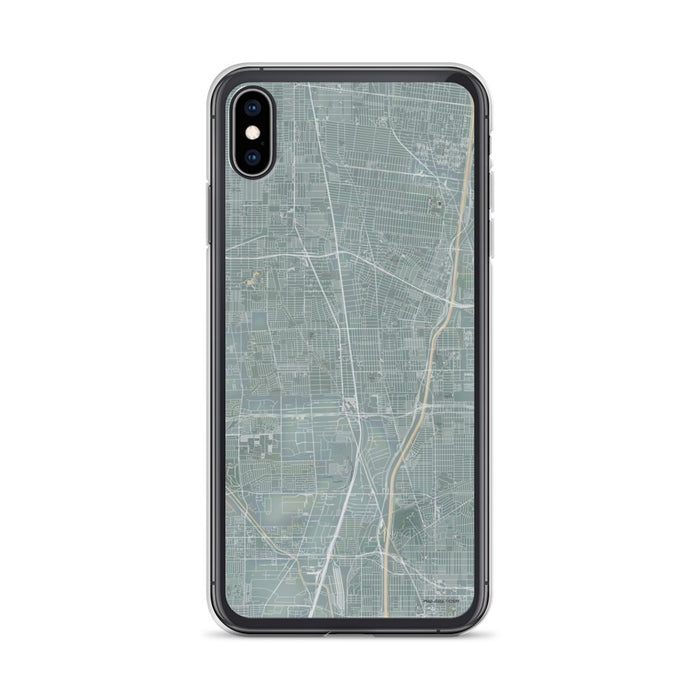 Custom iPhone XS Max Compton California Map Phone Case in Afternoon