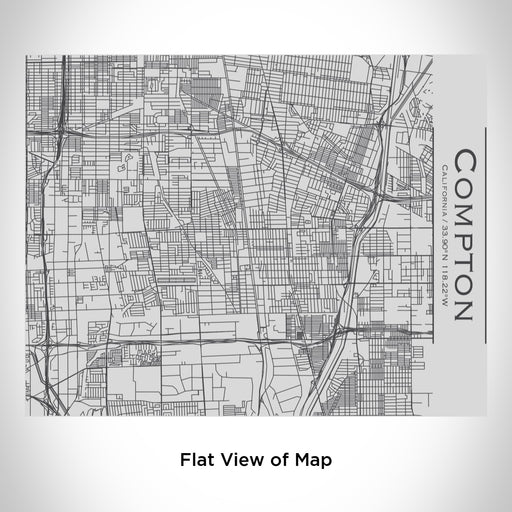 Rendered View of Compton California Map Engraving on 20oz Stainless Steel Insulated Bottle with Bamboo Top
