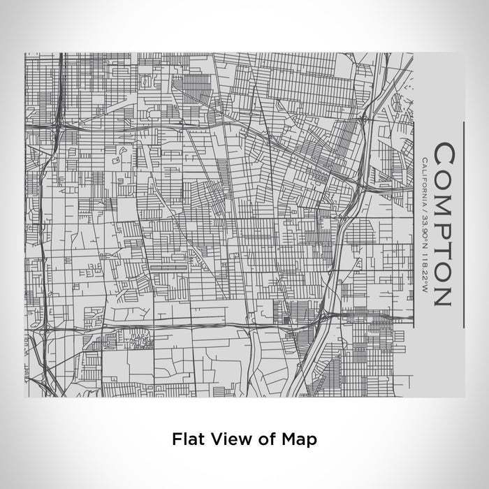 Rendered View of Compton California Map Engraving on 20oz Stainless Steel Insulated Bottle with Bamboo Top