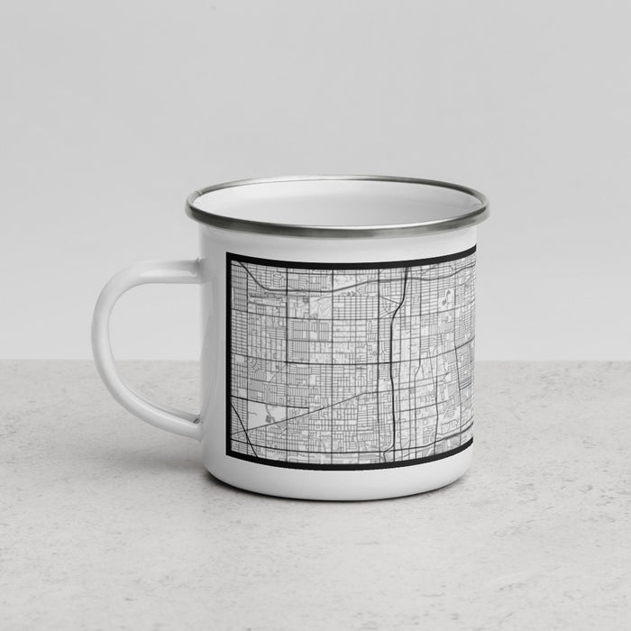 Left View Custom Compton California Map Enamel Mug in Classic