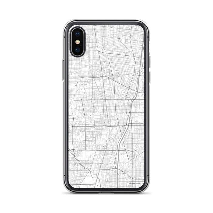 Custom iPhone X/XS Compton California Map Phone Case in Classic