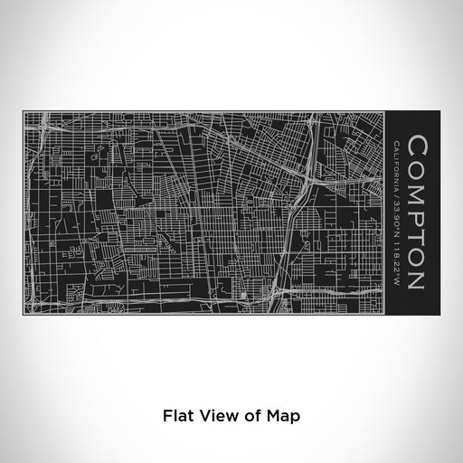 Rendered View of Compton California Map Engraving on 17oz Stainless Steel Insulated Cola Bottle in Black