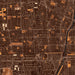 Compton California Map Print in Ember Style Zoomed In Close Up Showing Details
