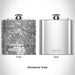 Rendered View of Compton California Map Engraving on 6oz Stainless Steel Flask