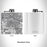Rendered View of Compton California Map Engraving on 6oz Stainless Steel Flask in White