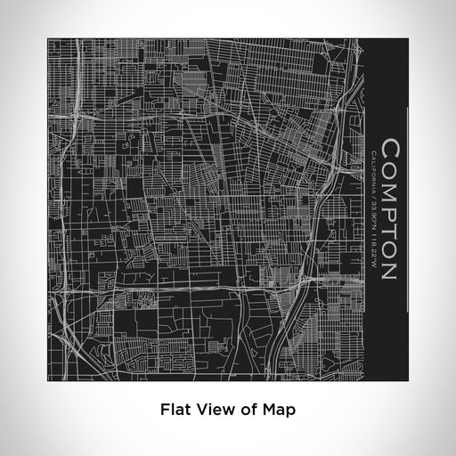 Rendered View of Compton California Map Engraving on 17oz Stainless Steel Insulated Tumbler in Black