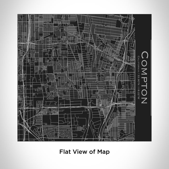 Rendered View of Compton California Map Engraving on 17oz Stainless Steel Insulated Tumbler in Black