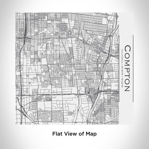 Rendered View of Compton California Map Engraving on 17oz Stainless Steel Insulated Tumbler in White