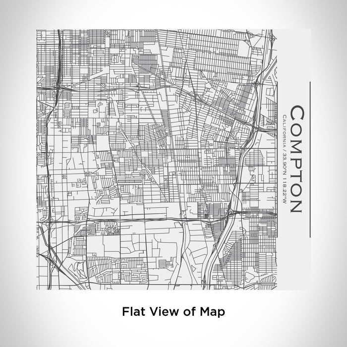 Rendered View of Compton California Map Engraving on 17oz Stainless Steel Insulated Tumbler in White