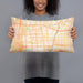 Person holding 20x12 Custom Compton California Map Throw Pillow in Watercolor