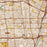Compton California Map Print in Woodblock Style Zoomed In Close Up Showing Details