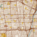Compton California Map Print in Woodblock Style Zoomed In Close Up Showing Details