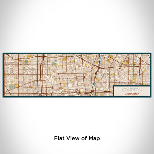 Flat View of Map Custom Compton California Map Enamel Mug in Woodblock