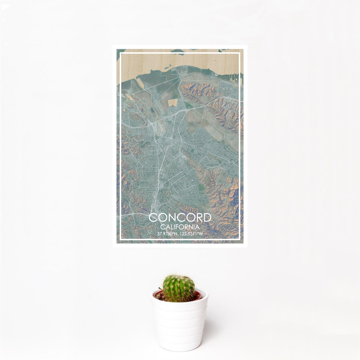 Concord - California Map Print in Afternoon — JACE Maps