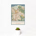 12x18 Concord California Map Print Portrait Orientation in Woodblock Style With Small Cactus Plant in White Planter