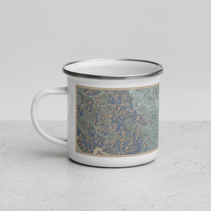 Left View Custom Concord California Map Enamel Mug in Afternoon