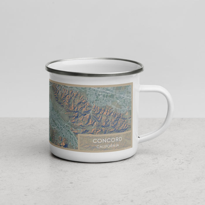 Right View Custom Concord California Map Enamel Mug in Afternoon