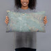 Person holding 20x12 Custom Concord California Map Throw Pillow in Afternoon
