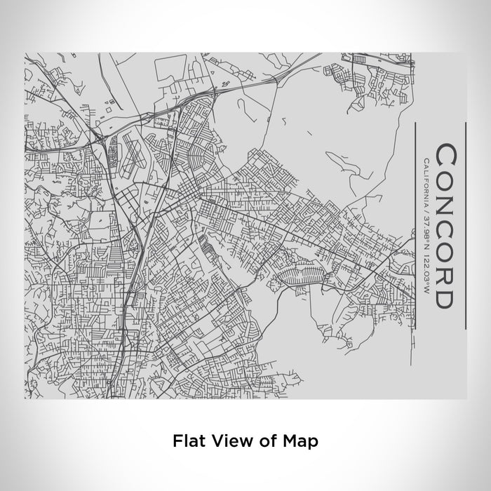Rendered View of Concord California Map Engraving on 20oz Stainless Steel Insulated Bottle with Bamboo Top