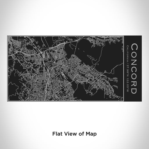 Rendered View of Concord California Map Engraving on 17oz Stainless Steel Insulated Cola Bottle in Black