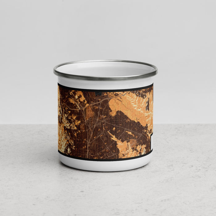 Front View Custom Concord California Map Enamel Mug in Ember