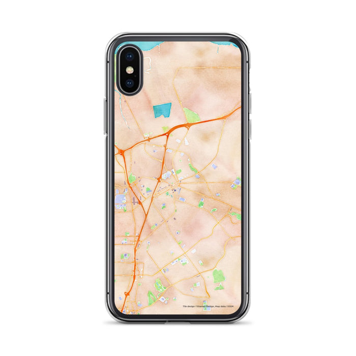 Custom iPhone X/XS Concord California Map Phone Case in Watercolor