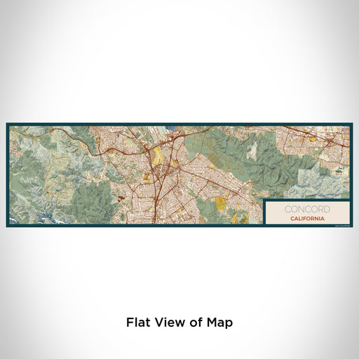 Flat View of Map Custom Concord California Map Enamel Mug in Woodblock