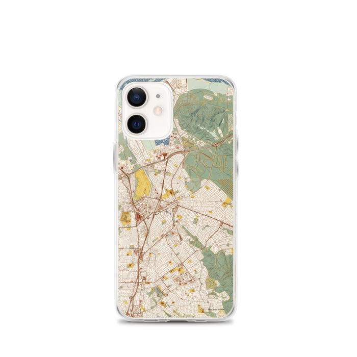 Custom iPhone 12 mini Concord California Map Phone Case in Woodblock