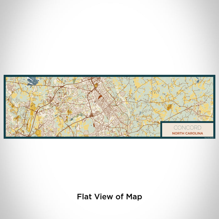 Flat View of Map Custom Concord North Carolina Map Enamel Mug in Woodblock