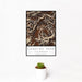 12x18 Conejos Peak Colorado Map Print Portrait Orientation in Ember Style With Small Cactus Plant in White Planter