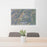 24x36 Conejos Peak Colorado Map Print Lanscape Orientation in Afternoon Style Behind 2 Chairs Table and Potted Plant