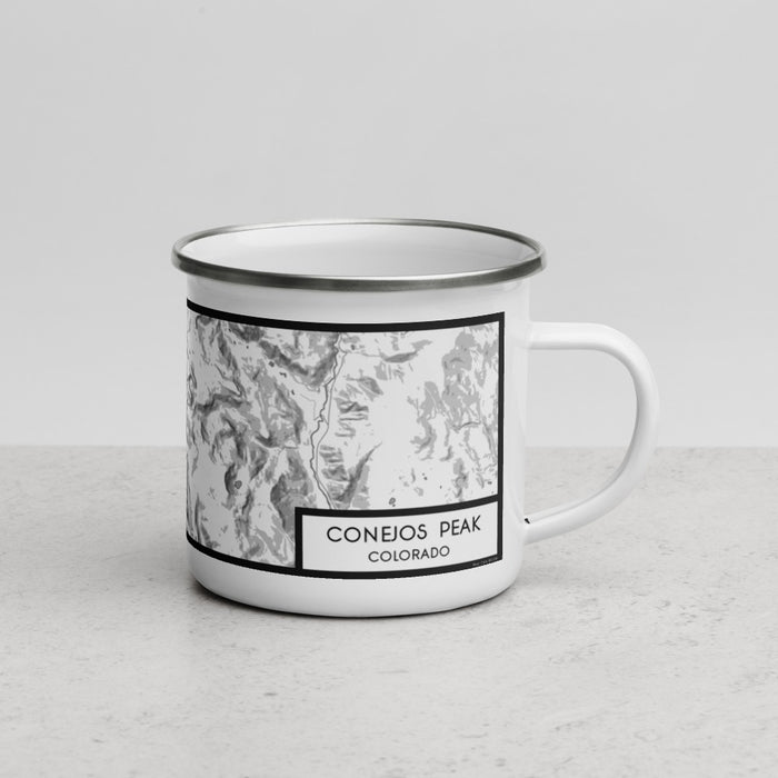 Right View Custom Conejos Peak Colorado Map Enamel Mug in Classic