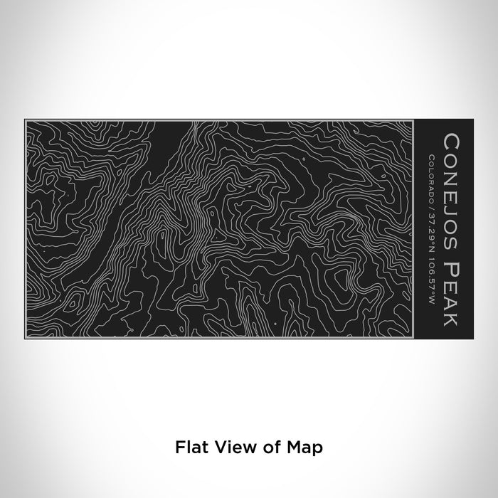 Rendered View of Conejos Peak Colorado Map Engraving on 17oz Stainless Steel Insulated Cola Bottle in Black