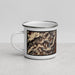 Left View Custom Conejos Peak Colorado Map Enamel Mug in Ember