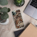 Custom Conejos Peak Colorado Map Phone Case in Ember on Table with Laptop and Plant