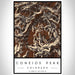 Conejos Peak Colorado Map Print Portrait Orientation in Ember Style With Shaded Background