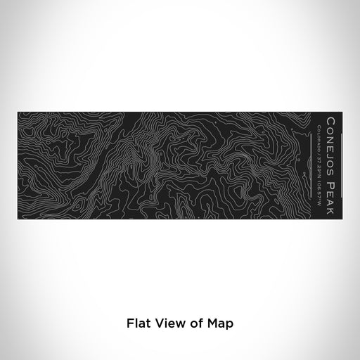 Rendered View of Conejos Peak Colorado Map Engraving on 10oz Stainless Steel Insulated Cup with Sliding Lid in Black