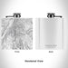 Rendered View of Conejos Peak Colorado Map Engraving on 6oz Stainless Steel Flask in White