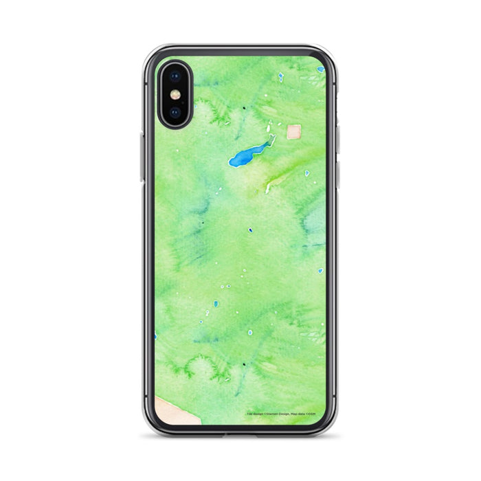 Custom iPhone X/XS Conejos Peak Colorado Map Phone Case in Watercolor