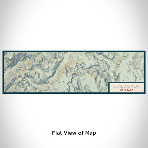 Flat View of Map Custom Conejos Peak Colorado Map Enamel Mug in Woodblock