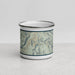 Front View Custom Conejos Peak Colorado Map Enamel Mug in Woodblock