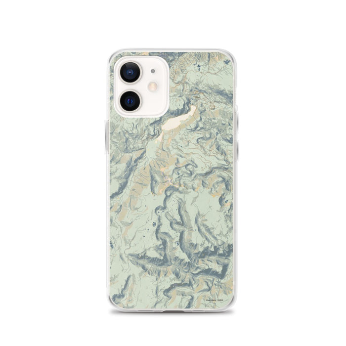 Custom iPhone 12 Conejos Peak Colorado Map Phone Case in Woodblock
