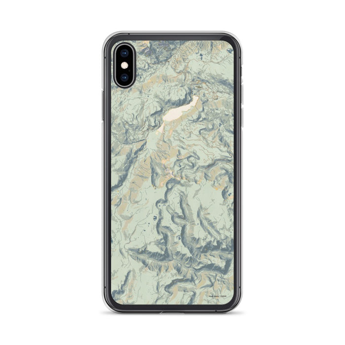 Custom iPhone XS Max Conejos Peak Colorado Map Phone Case in Woodblock
