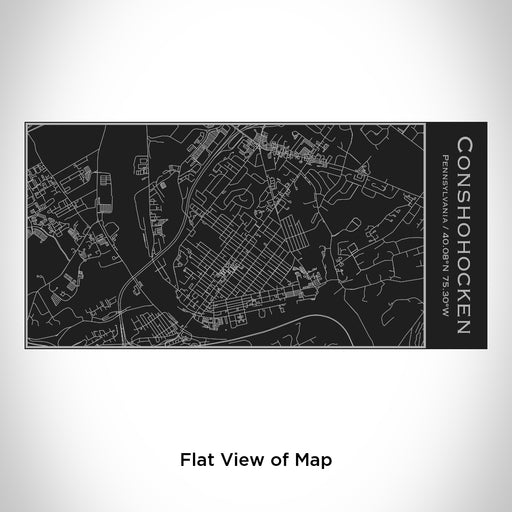 Rendered View of Conshohocken Pennsylvania Map Engraving on 17oz Stainless Steel Insulated Cola Bottle in Black