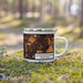 Right View Custom Conshohocken Pennsylvania Map Enamel Mug in Ember on Grass With Trees in Background